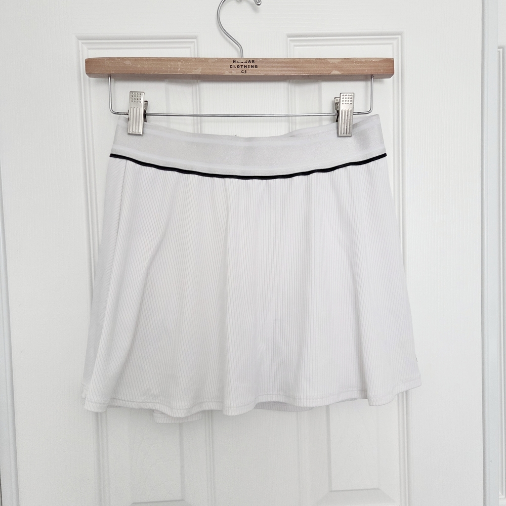 nike court flounce ribbed high rise tennis mini skirt skort